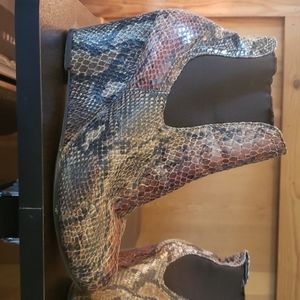 Fauc snake print slideon angle boots
